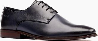 base Mens Base London Marley Derby Leather Mens Navy Lace-Up Shoes - Blue - Size: 10