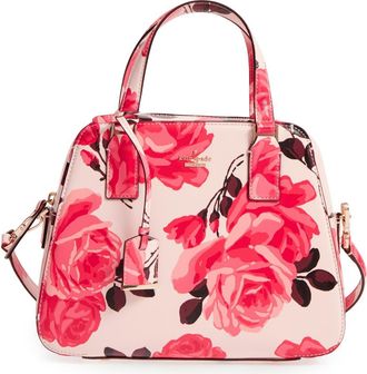 Kate Spade New York cameron street roses - little babe faux leather satchel in Pink Sand Multi at Nordstrom Rack