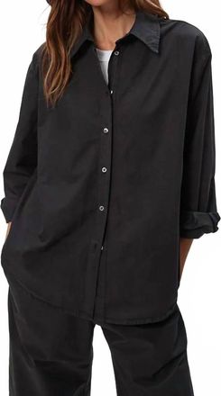 Michael Stars Carson Button Down Shirt In Black