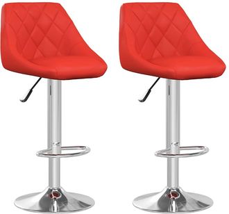 vidaXL Taburetes De Cocina 2 Unidades Cuero Sint&eacute;tico Rojo Vidaxl
