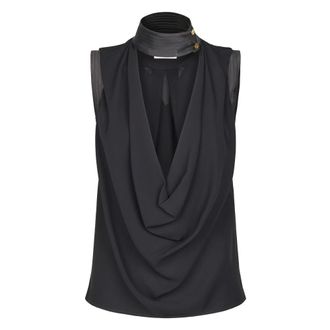 Elisabetta Franchi Dames, Tops, Zwart, Maat: S Viscose