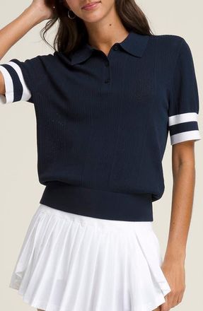 Wilson Essex Mesh Stitch Polo Sweater in Classic Navy at Nordstrom, Size X-Large