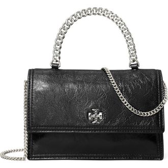 Tory Burch Kira Distressed Mini Top Handle Wallet on a Chain in Black at Nordstrom