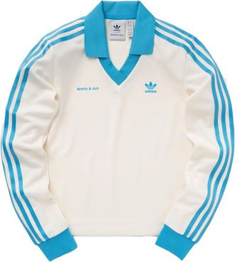 adidas (WMNS) adidas x Sporty & Rich Long Sleeve Cream White Blue IN5249
