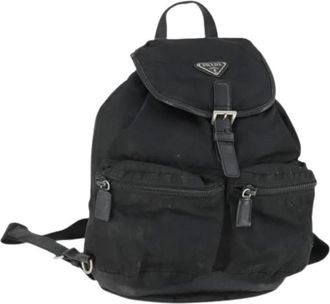 Prada Pre-owned Backpacks, female, Black, Size: ONE SIZE Pre-owned Nylon Backpack