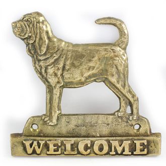 OEM Perro De Sangre, El Perro Del Santo Huberta - Un Cartel Para Puerta Con Un Perro, Una Placa De Bienvenida De Lat&oacute;n, Un Cartel &Uacute;nico Con La Palabra Wel