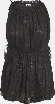 M Missoni Black Lurex Knit Gathered Sleeveless Top