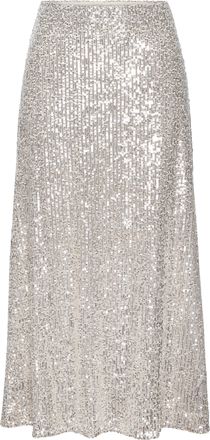 Lascana Paillettenrock LASCANA, Damen, Gr. 34, beige (champagner), Stoff, Obermaterial: 95% Polyester, 5% Elasthan. Futter: 100% Polyester, festlich, figurums