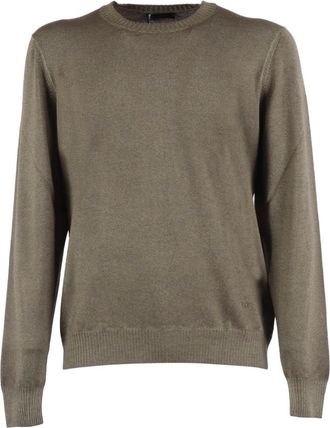 Fay Round-neck Knitwear, male, Green, Size: 3XL Girocollo Tinto Capo F.12