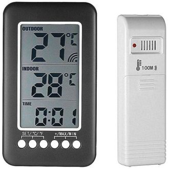 OEM Term&oacute;metro Inal&aacute;mbrico Para Interiores Y Exteriores Con Reloj Digital, Estaci&oacute;n Meteorol&oacute;gica Inal&aacute;mbrica Con Sensor Exterior, Monitor De Temperatura 