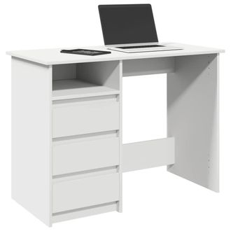 Berkfield Home Desk White 102x50x75 cm Engineered Wood | Size: 102 x 50 x 75 cm