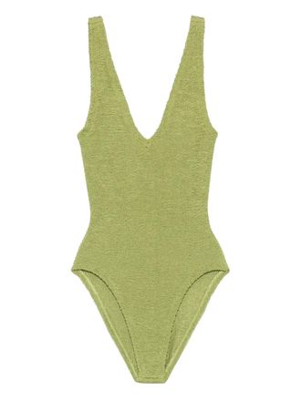 Hunza G Sadie V-neck swimsuit - Green