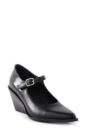 Seychelles Sparks Pointed Toe Mary Jane Pump in Black Leather at Nordstrom, Size 9.5