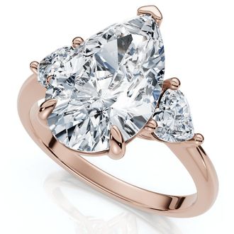 Pompeii3 Certified 3.40Ct Pear & Heart Engagement Ring 14k Gold or Platinum Lab Grown