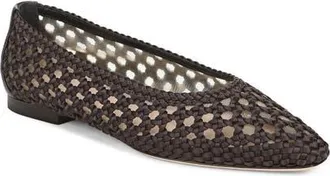 Veronica Beard Cienna Skimmer Flat in Espresso Leather at Nordstrom, Size 7.5