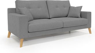 Divani.Store Danish Sof&aacute; Moderno De Tela Suave E Impermeable 206 Cm Gris