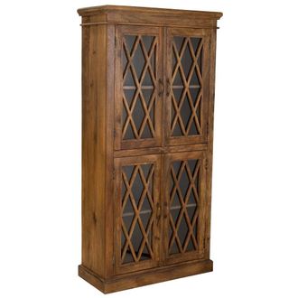 Wanderlust Deco Wanderlust Deco - Vitrina De Madera Y Cristal Artesanal De 2 Puertas Marron 90x40x183