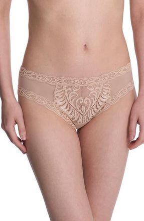 Natori Feathers Lace Hipster in Cafe at Nordstrom, Size X-Large