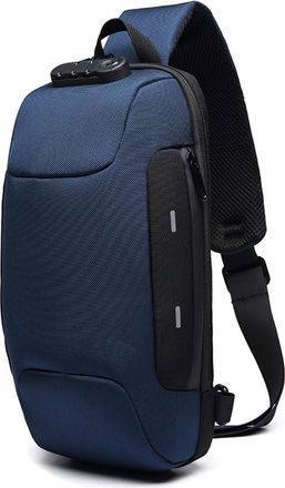 Generic Men Outdoor Shoulder Bag Water-Resistant Oxford Cloth Fashion Burglarproof Chest Pack with Large Capacity Wear-Resistant