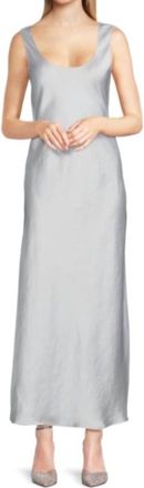 Theory Scoop Neck Cowl Back Maxi Dress In Hydrangea