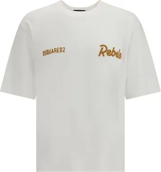 Dsquared2 White Cotton Mens T-Shirt