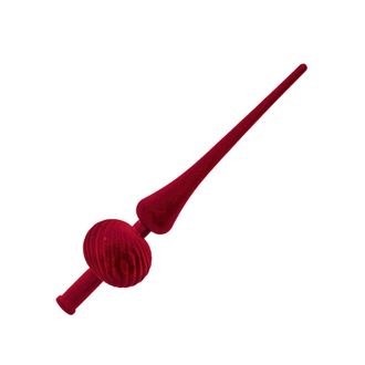 OEM Adorno Esf&eacute;rico Aterciopelado Para La Punta Del &Aacute;rbol De Navidad En Color Rojo