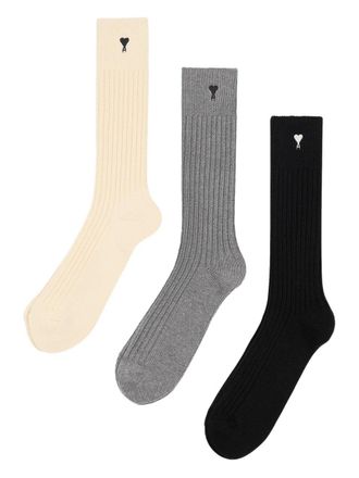Ami Three Pack Black Ami de Coeur Socks