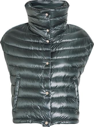 Herno Quilted Glossed Shell Gilet - Blue - 50 (UK18 / Xxl)