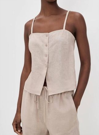 Frame Denim Linen Button Camisole In Flax