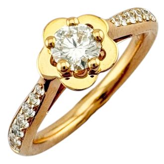 Chanel Camellia Pink Gold Pink Gold (18K) Band Ring (Pre-Owned)