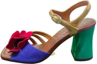 Chie Mihara Metallic Leren Sandalen met Hoge Hak - Dames - Sandalen met hakken - Geel - 36 1/2 EU - Leer - Schoenen