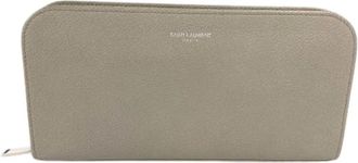 Saint Laurent Pre-owned Wallets, unisex, Gray, Size: ONE SIZE Pre-owned Leather Wallet
