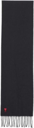Ami Wollen Sjaal met Logo - Heren - Wintersjaals - Zwart - ONE Size - Wol - Accessoires