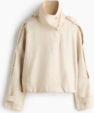 H&M Oversized Trench Jacket in Light Beige at Nordstrom, Size X-Small
