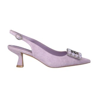 Alma En Pena Pumps, female, Purple, 8 UK, Embellished Heeled Shoe with Brooch