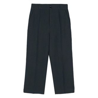 Barena Paola Canne Cropped Broek - Dames - Wijde Broeken - Blauw - S - Katoen - Broeken