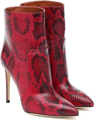 Generic Women Pull on Stilettos High Ankle Boots Sexy Pointed Toe Faux Croc High Heeled Booties Comfort Party Dress Shoes Boot for Bridal Evening Prom,Red,2.5