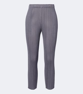 Pleats Please Issey Miyake Pantalones slim cropped Basics plisados