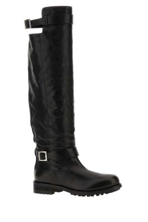 Jimmy Choo London Womens Biker Boot Black Lamb