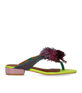 Kurt Geiger SANDALO INFRADITO POM POM MULTICOLORE KURT GEIGER