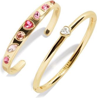 BaubleBar Julia Set of 2 Cuff Bracelets in Pink at Nordstrom