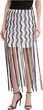 Karl Lagerfeld Falda Corta de Mini con Flecos y Encaje de Macram&eacute; - Skirts - Mujer - Negro - S