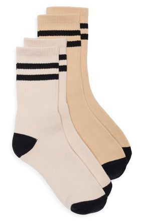 BP. Assorted 2-Pack Varsity Stripe Crew Socks in Multi at Nordstrom