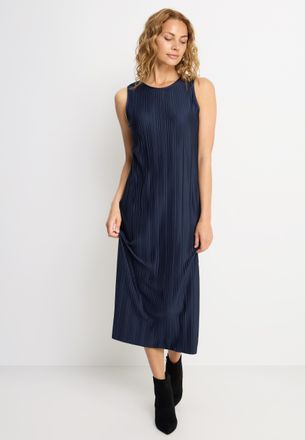 Lascana Plisseekleid LASCANA, Damen, Gr. 34, N-Gr, navy, Jersey, Obermaterial: 88% Polyester, 12% Elasthan, unifarben, figurumspielend ca. Mitte Wade, Rundhal