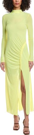 Sally Lapointe Lapointe Mesh Fitted Bias Tab Slit Dress