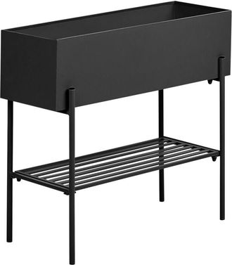 Beliani Elevated Plant Pot VINCA Metal 70 cm Black