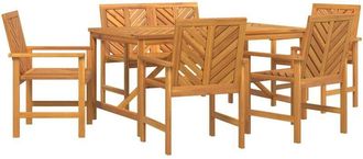 vidaXL Vidaxl - Conjunto De Comedor De Jard&iacute;n 6 Pcs Marr&oacute;n 150 X 90 X 74 Cm