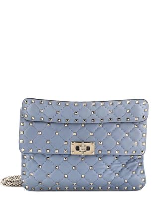 Valentino Garavani Rockstud Spike.Up Flap Bag Quilted Leather Medium shoulder bag - Blauw