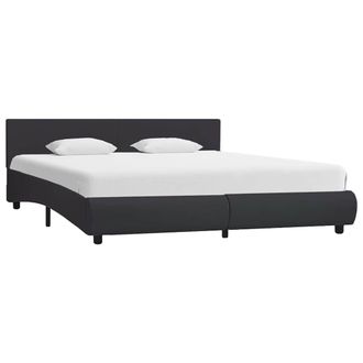 vidaXL Estructura De Cama Con Led Cuero Sint&eacute;tico Negro 160x200 Cm Vidaxl