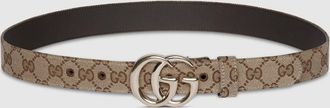 Gucci GG Marmont Thin Belt, Beige, GG Canvas